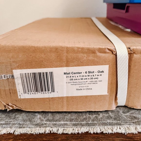 Really Good Stuff - Oak 6-Slot Mail Center With Trays - Picture 3 of 3